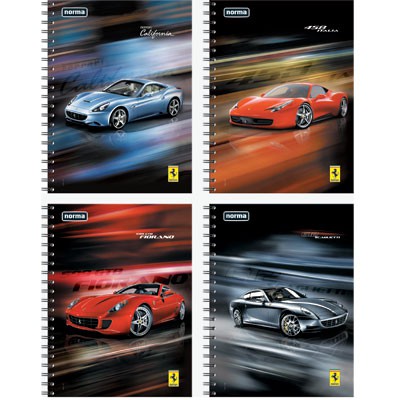 Caderno Universitário Capa Dura Ferrari 12 Matérias c 200 Folhas - Norma